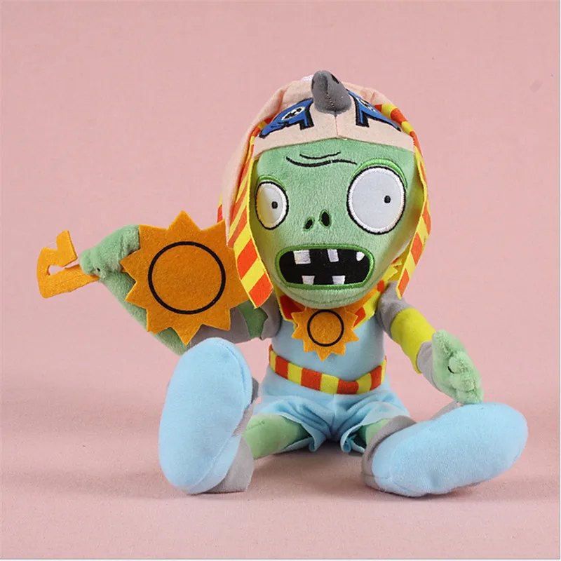 

2017 new arrive cute plant vs zombies 28CM trumpet Zombies doll (wearing hat Zombie)Plush toy doll