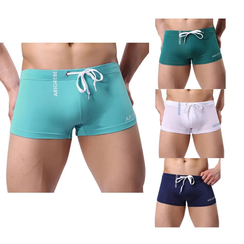 

Swimming Pants For Men Solid Sexy Underwear Mens Nylon New Men's Boxer W0321