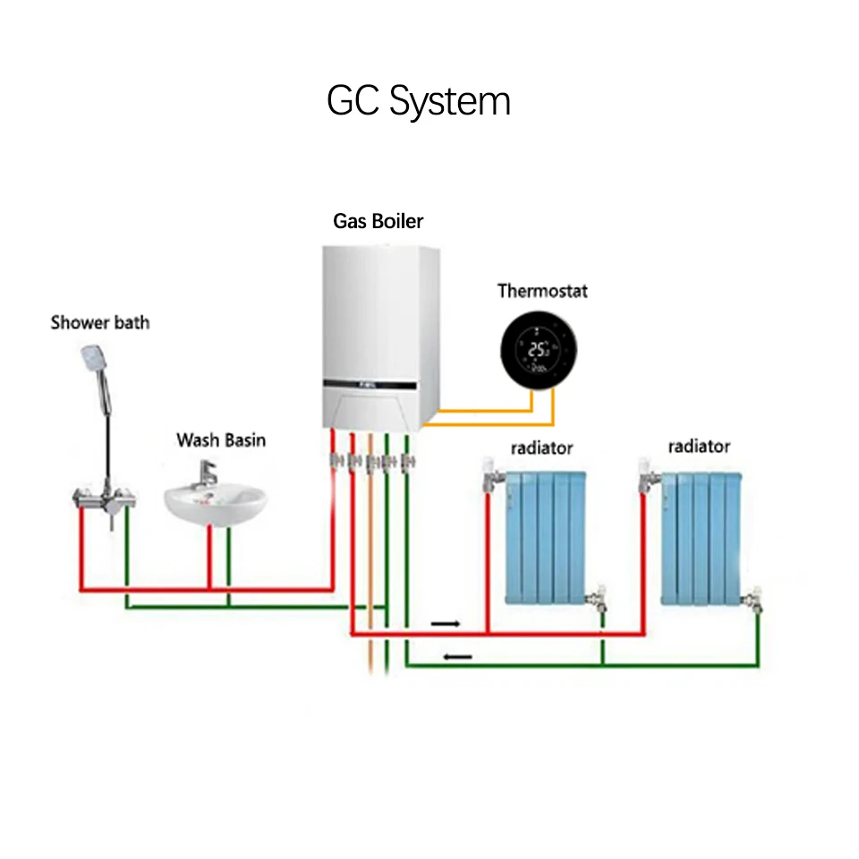 Wifi водно-газовый котел термостат подсветка 95-240VAC 3A lcd сенсорный экран работает с Alexa Google home для умного дома