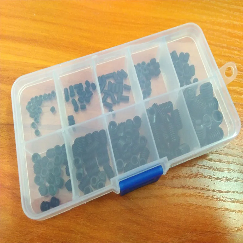 

200Pcs/Box 304 Stainless Steel Allen Head Socket Hex Set Grub Screw Assortment Cup Point Kit SDF-SHIP
