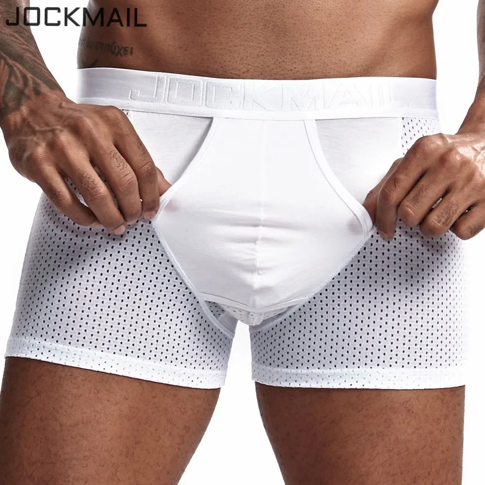 JOCKMAIL, модальное Сетчатое сексуальное мужское нижнее белье, боксерские шорты, Мошонка, уход за мошонкой, Капсульная функция, молодежное здоровье, Сеульское Выпуклое разделение, боксеры для геев