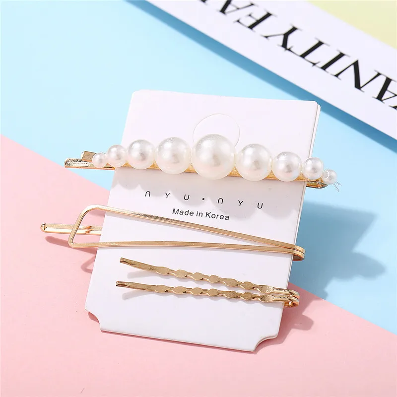 Yobest Fashion Pearl Hair Clip for Women Elegant Korean Design Snap Barrette Stick Hairpin Hair Styling Accessories - Окраска металла: 70016