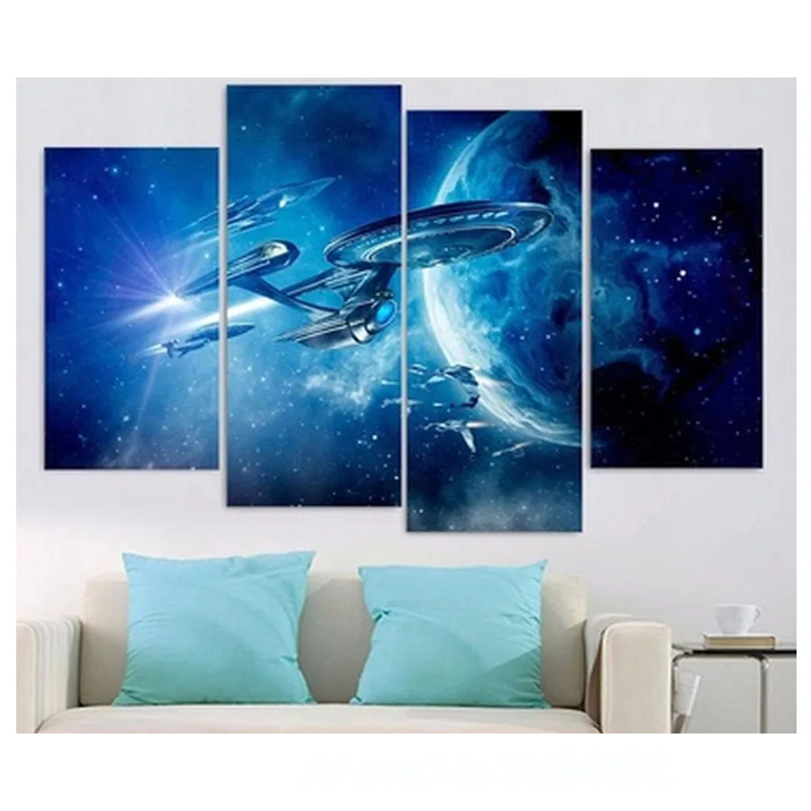 3d Diamond Painting 4pcs Cross Stitch Pattern 5D Diamond Embroidery Star Trek diamond Mosaic Full Square Home Decor DIY Painting