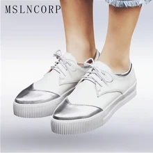 Большие размеры 34-43; женские оксфорды; повседневная обувь; лоферы на плоской подошве; сезон весна-осень; удобная обувь на платформе; zapatos mujer