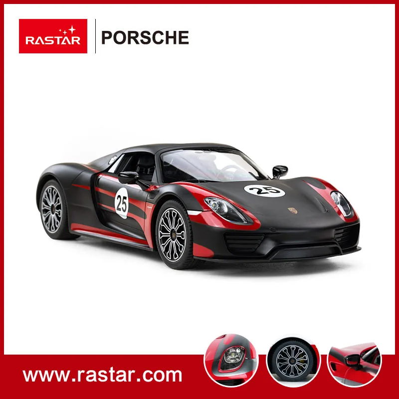 Rastar 1:14 масштаб PORSCHE 918 Spyder Производительность микро RC автомобиль тело игрушка автомобиль с USB зарядное устройство для больших детей 70770 - Цвет: Черный