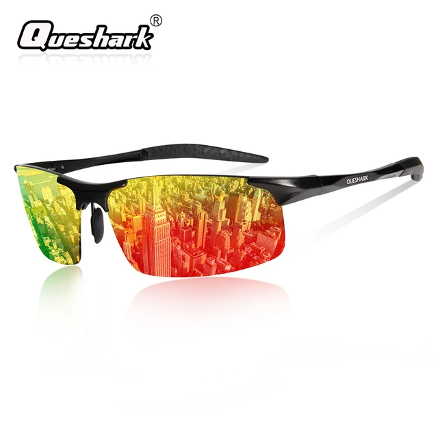 Best Price Queshark Polarized Cycling Sunglasses Magnesium aluminum Sport Bike Glasses Bicycle Sunglasses Cycling Glasses Cycling Eyewear