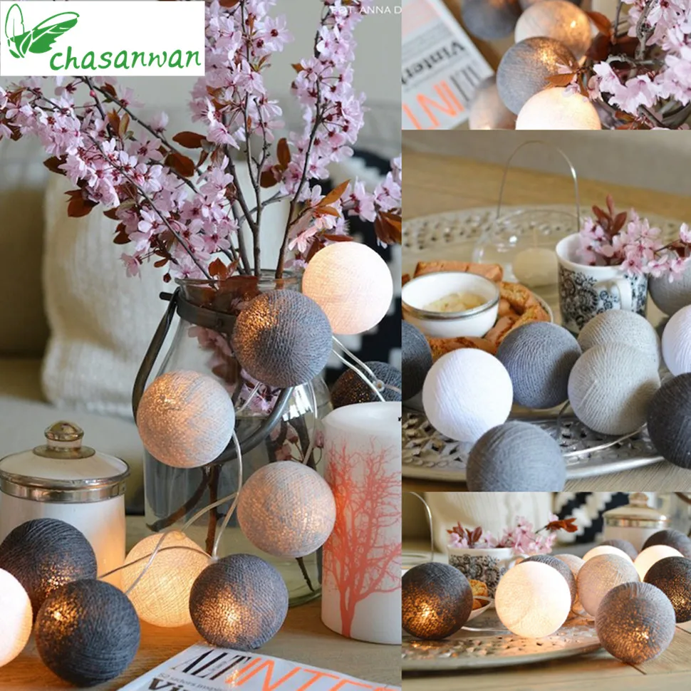 

CHASANWAN Christmas Decorations for Home 3 M 20 Light Line Ball String led lights decoration fairy lights new Year decoration.