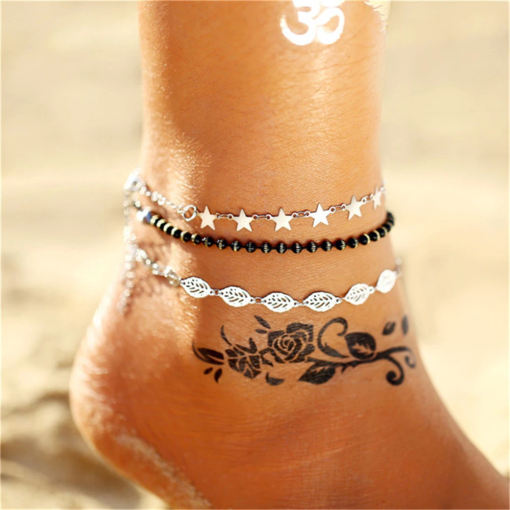 Браслеты анклеты Женские винтажные богемные до щиколотки 17KM|vintage anklet|anklets for womenfoot