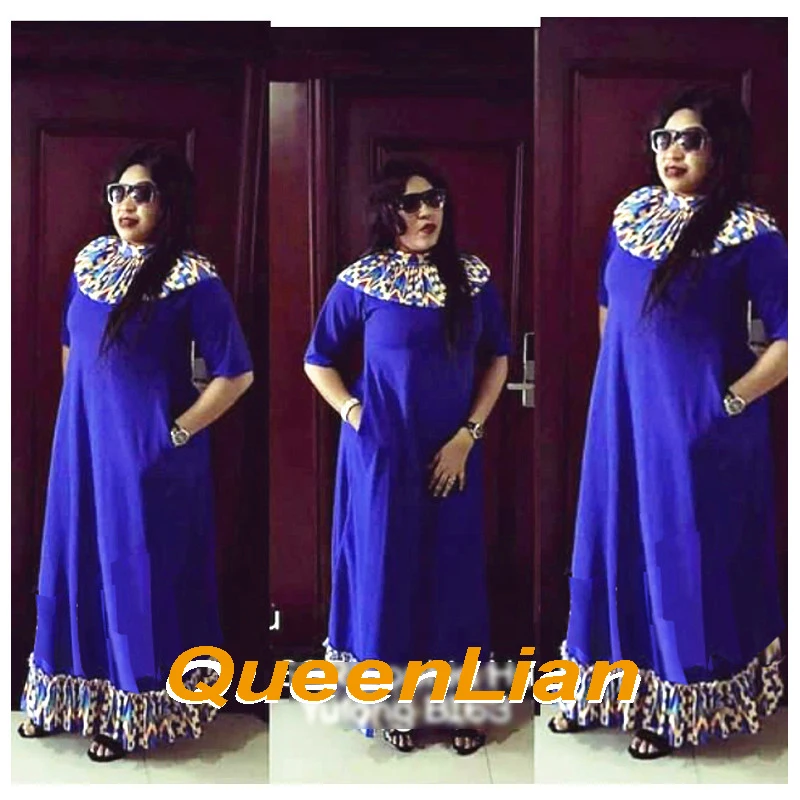 

African Fashion Design High Collar Traditional Plus Size Dashiki SleeveLess Long Dress For Lady(22.99)