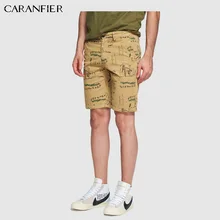 CARANFIER/летние шорты для мужчин, шорты с буквенным принтом, oid цвета, мужские шорты, простые, дикие, высокое качество, мужские шорты без маркировки