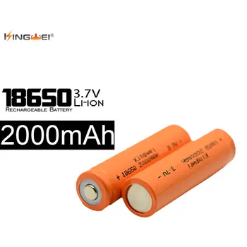 

100pcs/lot Kingwei 2000mah new 18650 Batteries 3.7v Rechargeable Bateria For Laser Pen Flashlight Battery Powerbank Camera