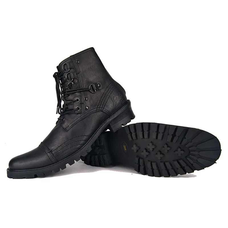 Зимние мужские ботильоны из натуральной кожи в байкерском стиле; вечерние офисные ботинки на шнуровке; обувь на квадратном каблуке в стиле панк; безопасная обувь; цвет синий; большие размеры
