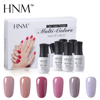 

HNM 6Pcs/lot Nail Art Nude Colors 8ML Gel Varnish Sets Nail Polish Kit Manicure UV Gel Nail Polish Soak Off DIY Set for Nail