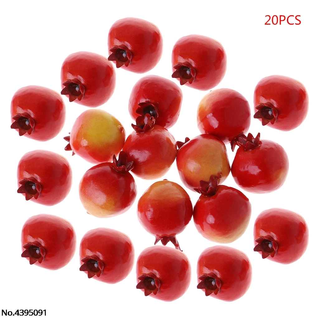 

20pcs Lifelike Simulation Artificial Pomegranate Fake Fruit Home Party Decor