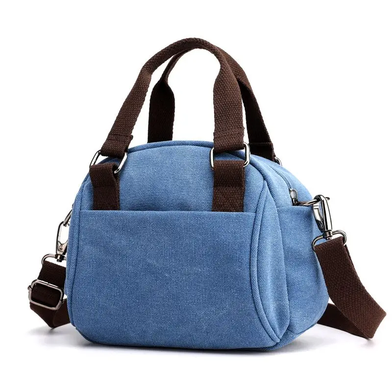 Женская сумка, холщовые сумки, сумки-мессенджеры для женщин, сумки через плечо, дизайнерские сумки с несколькими карманами, одноцветные сумки через плечо, сумки-тоуты - Цвет: Blue