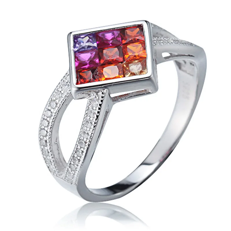 Aceworks красочные опаловые кольца стерлингового серебра 925 пробы круглые Роскошные циркониевые женские свадебные подарки украшения RN16246A - Цвет основного камня: RN16219A