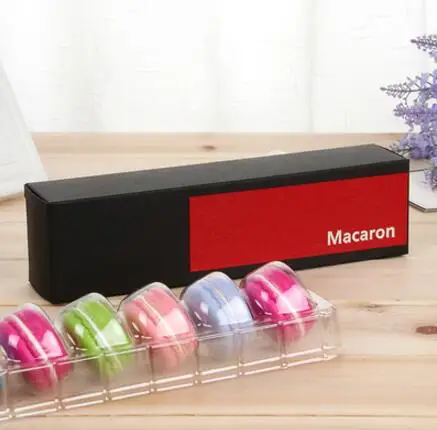 Разноцветная коробка для макарон, десертные макароны, бумажные коробки с пластиковым внутренним держателем для печенья, кондитерских упаковок - Цвет: 1
