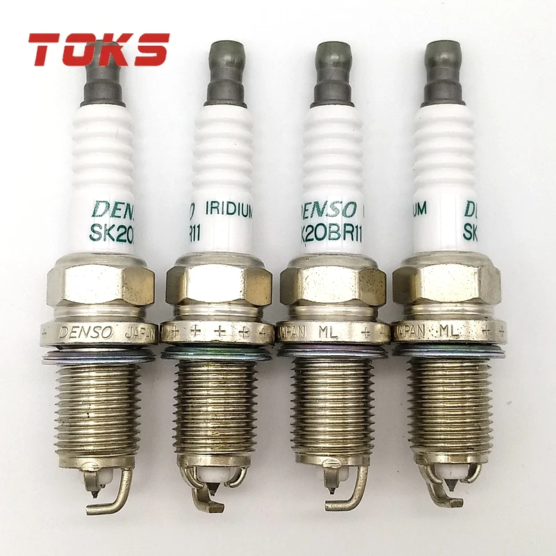 

TOKS 4pcs SK20BR11 Iridium Spark plugs 90919-01230 for Toyota Avensis 1997-2008 RAV4 Car Candle