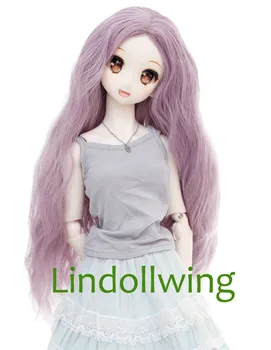 

1/3 BJD Wig Pullip Dal DD SD LUT Dollfie Doll Wig High Temperature Hair 8-9 inch Long Purple Curly Wig