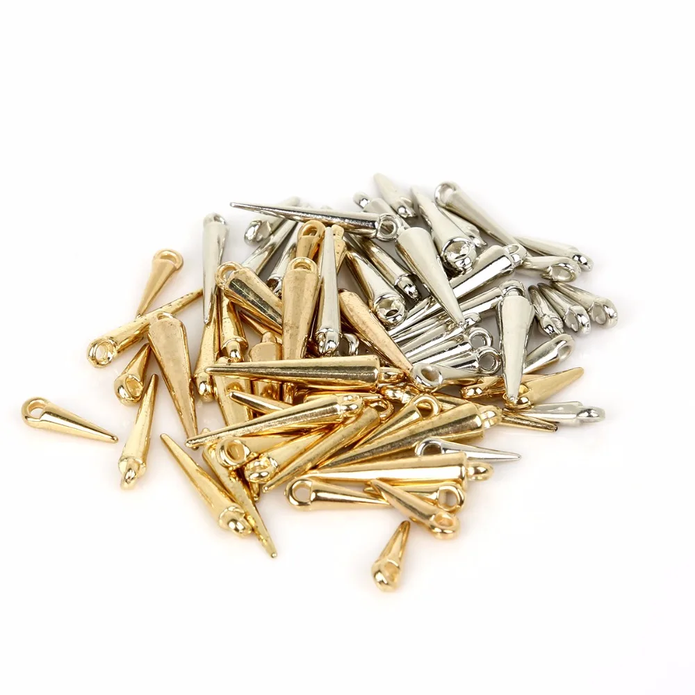 Plastic Beads Heart and Long Nail type 30-200pcs Plastic CCB Charm Pendant Beads Mix SIze Rhodium/KC Beads