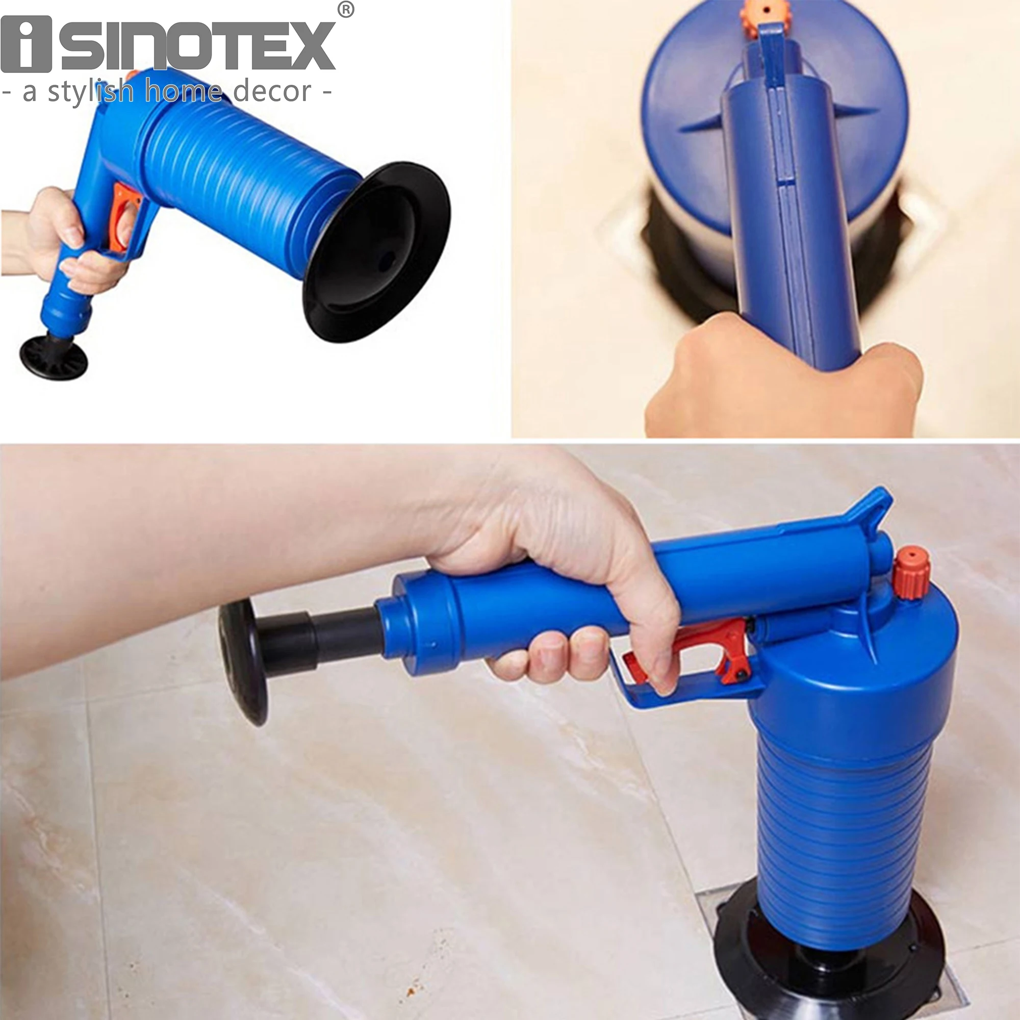 

High Pressure Toilet Plunger Air Drain Blaster powerful Manual Sink Drain Cleaner Basin Pipeline Clogged Remover Tool Set