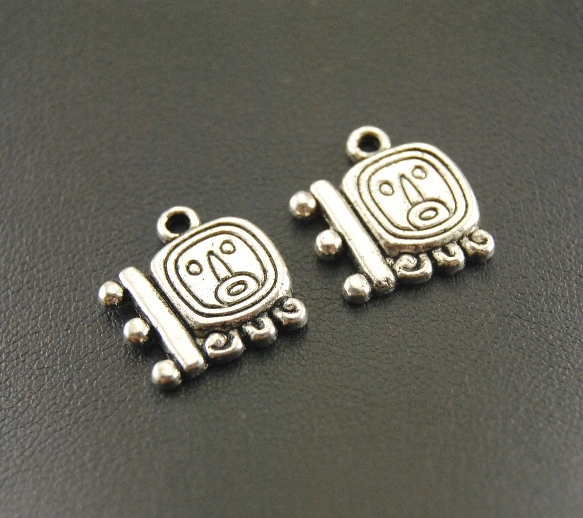 15 pcs vintage silver mayan glyph charm pendant diy handmade charms