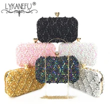 LYKANEFU кошелек для дам Хрустальная вечерняя сумка женская свадебная сумочка вечерние невесты Сумочки Tote сумки на плечо с цепочкой