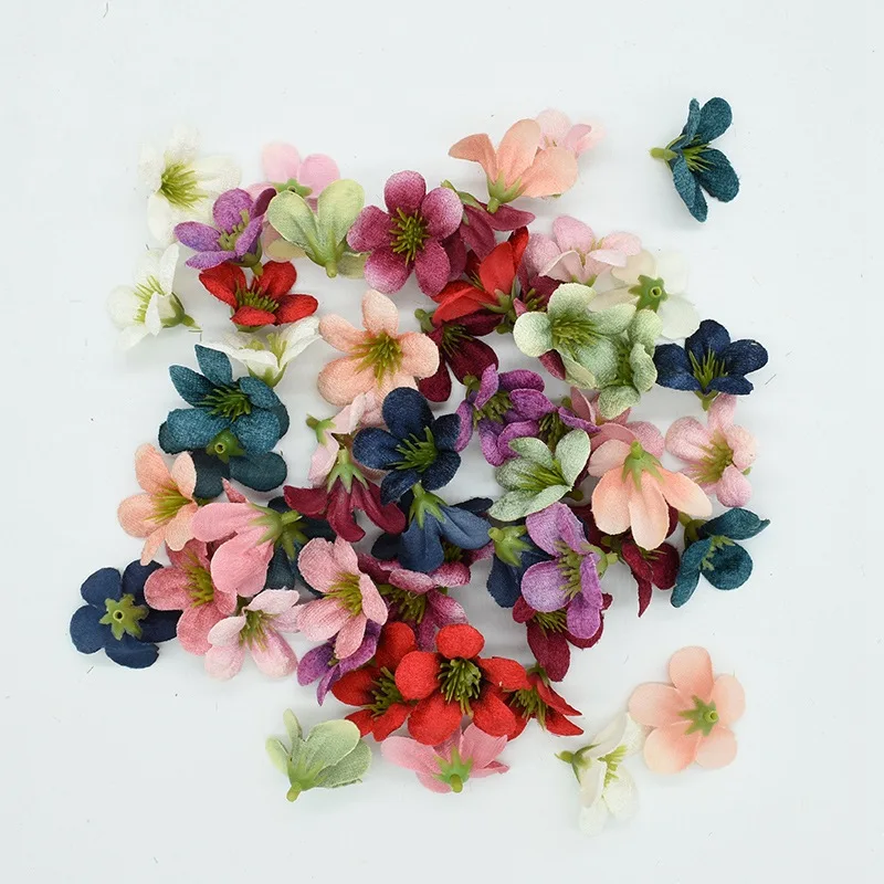 

10pcs DIY scrapbooking artificial flowers for decoration wedding home Christmas wreath silk orchid European fake stamen plants