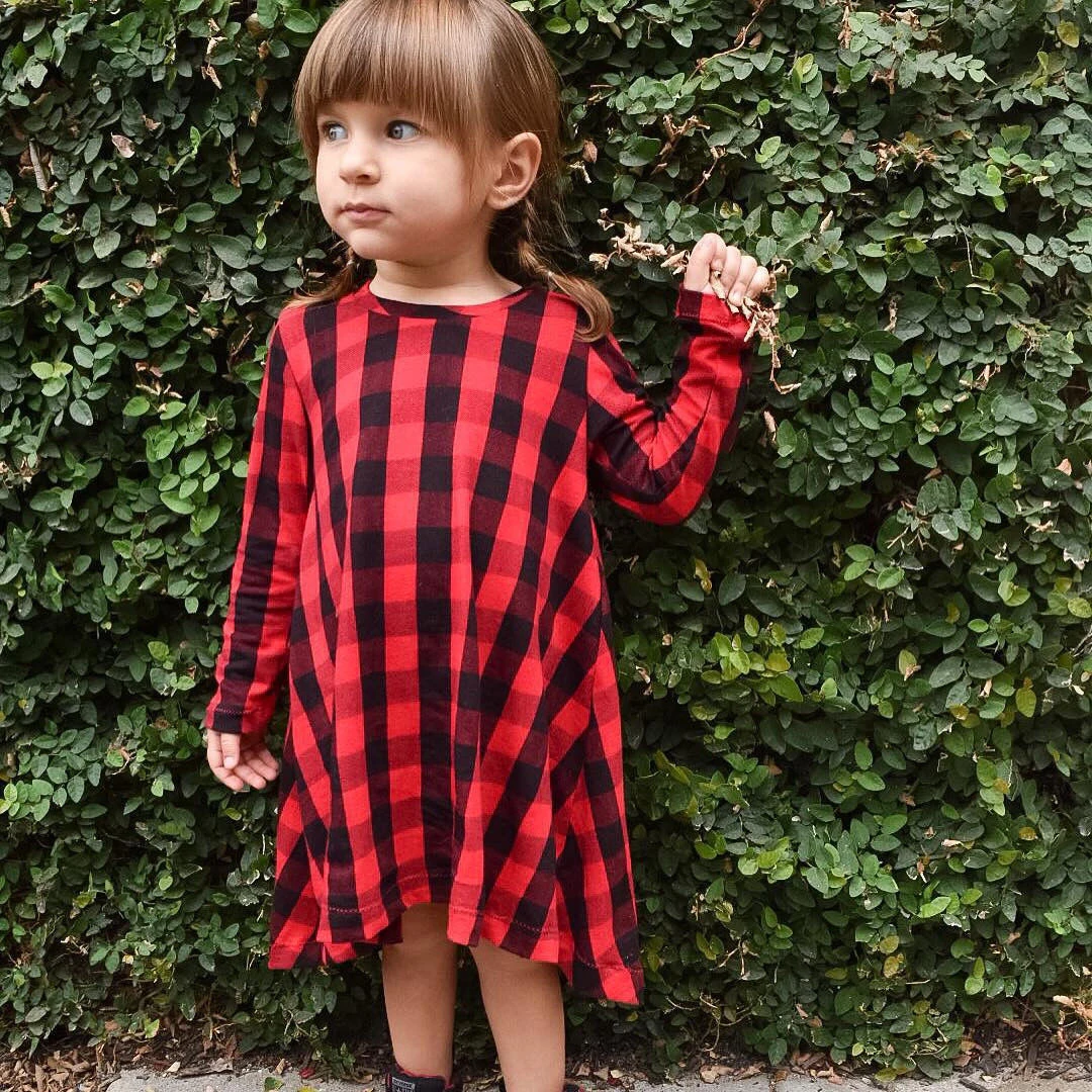 red tartan children's dress