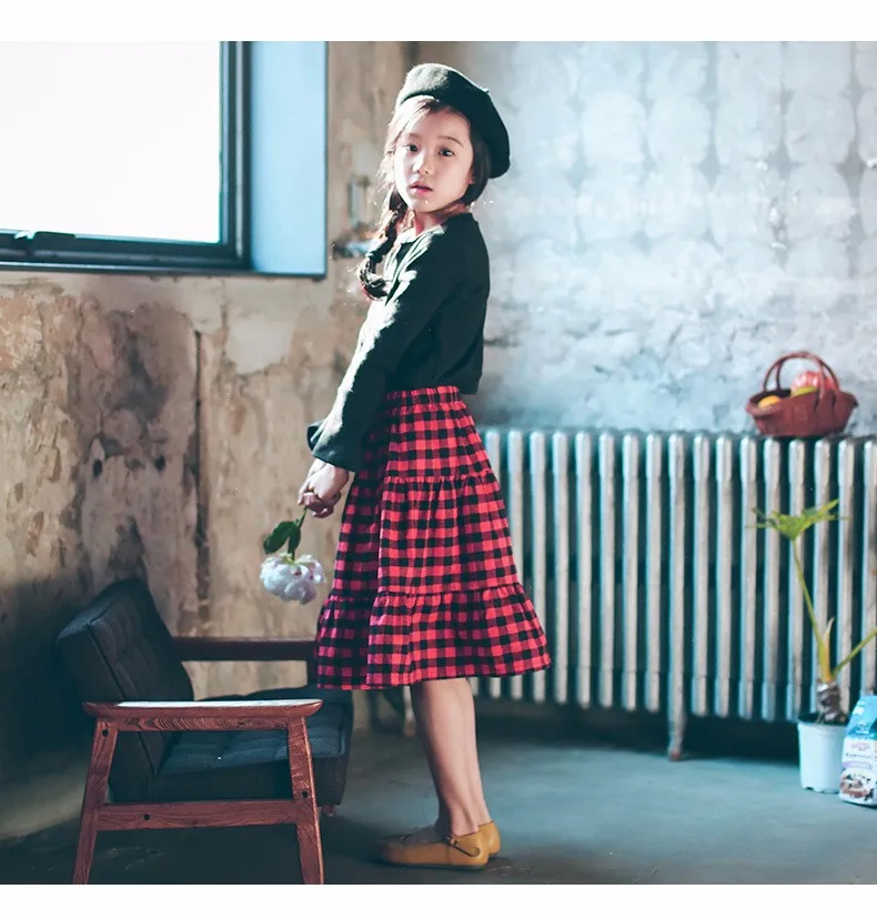 England style long skirts for baby teenage girls red plaid pleated skirt girl 2017 new spring autumn winter children clothing 5 6 7 8 9 10 11 12 13 14 15 16 years old little big teenage girls pleated skirts for kids (20)