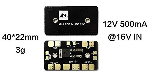 

Matek Mini Power Distribution Board Pdb with 12v 500mA Linear Regulator for Fpv Quadcopter