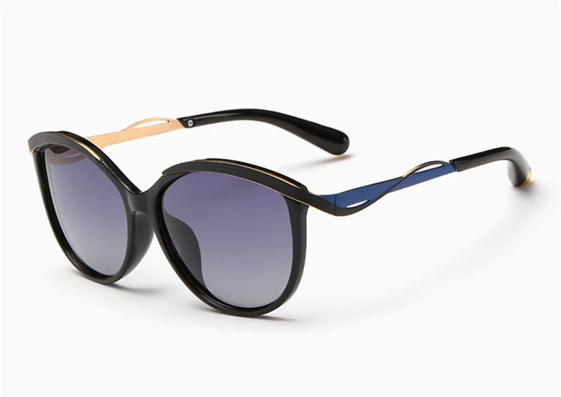 Новинка, летний гофрированный поляризационные солнцезащитные очки для женщин, oculos de sol Gafas de feminino a248 - Цвет линз: black frame