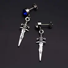 Уникальный Для мужчин s один шип серьги из нержавеющей стали, ребята, аксессуар, хипстер, стиля гранж, серьги с кинжалом Для мужчин