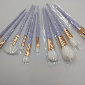 

XIXI 10 Pcs Diamond Makeup Brushes kits Eyeshadow Powder Foundation Cosmetic Brush Sets with 3D Colorful Blending Make-up Tools