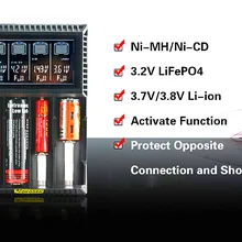 Зарядные устройства для планшетных ПК D4 Digi Зарядное устройство ЖК-дисплей интеллектуальная схема глобального страхования литий-ионный 18650 14500 16340 26650 Батарея Зарядное устройство