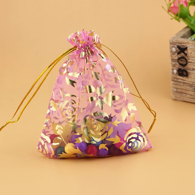 Satin Gift Pouch 13x18cm Hot Pink 1000Pcs Lot Large Organza Jewelry Pouch font b Wedding b