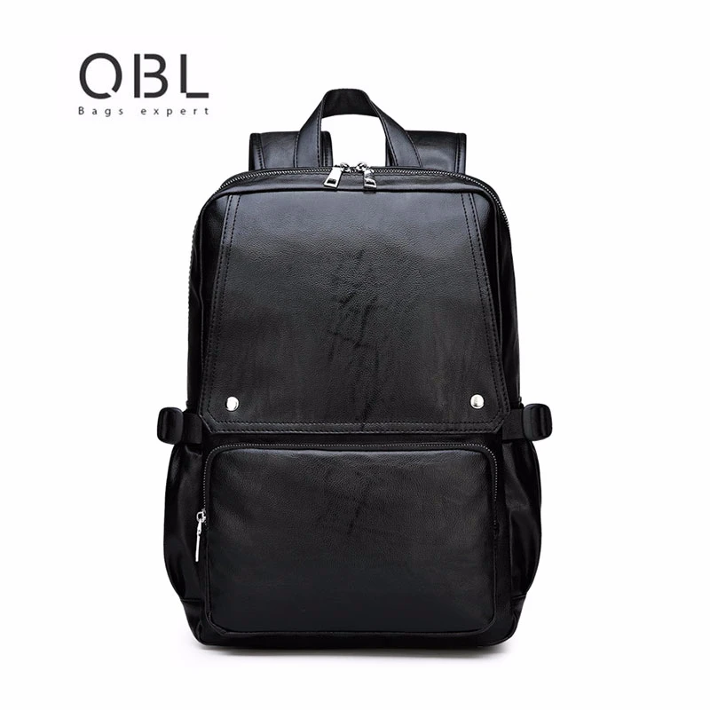 

Hot-Sale Fashion Black Leather Men Backpacks High Quality Male Bag Pack For Travel Simple Style Leisure School Shoulder Bag