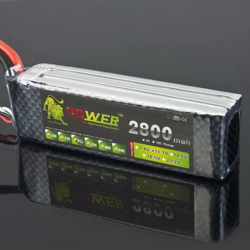 

1pcs Lion Power Lipo Battery 11.1V 2800Mah 35C MAX 50C T Plug for RC Car Airplane Align TREX 450 Helicopter Part