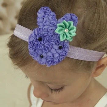 

3pcs Lovely Bunny Flowers with Elastic Headband Boutique Flower headbands Photo Porp Hair Accessory Hair Bows Headband
