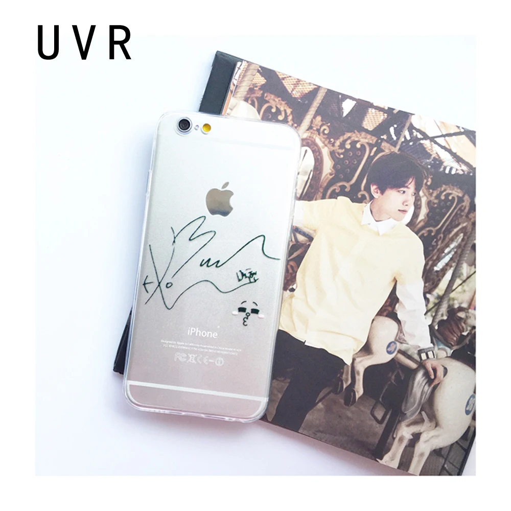 BZWGL бренд EXO baekhyun Подпись ТПУ Мягкий Прозрачный чехол для телефона iPhone X 5S 6 6s 7 8 Plus |