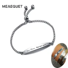 Настраиваемые браслеты из нержавеющей стали для женщин, персонализированное имя, дата, гравировка имени, браслеты для женщин, цепочка, прямая поставка