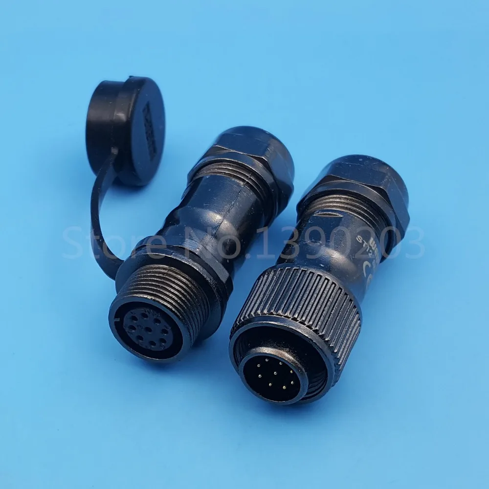 

1Set 9Pin ST12 Metal Waterproof IP67 Cable Butt Circular Aviation Connector 3A/125V
