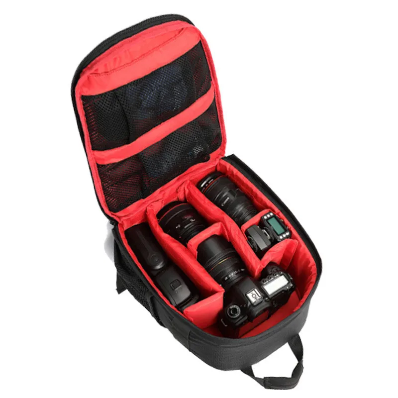 

Waterproof Digital DSLR Photo Padded Backpack w/ Rain Cover Multi-functional SLR Camera Soft Bag Video Case