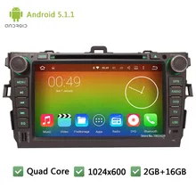 Quad core Android 5.1.1 2Din 8″ DAB+ RDS 1024*600 WIFI Car DVD Player Radio Stereo PC Audio Screen For TOYOTA Corolla 2006-2011
