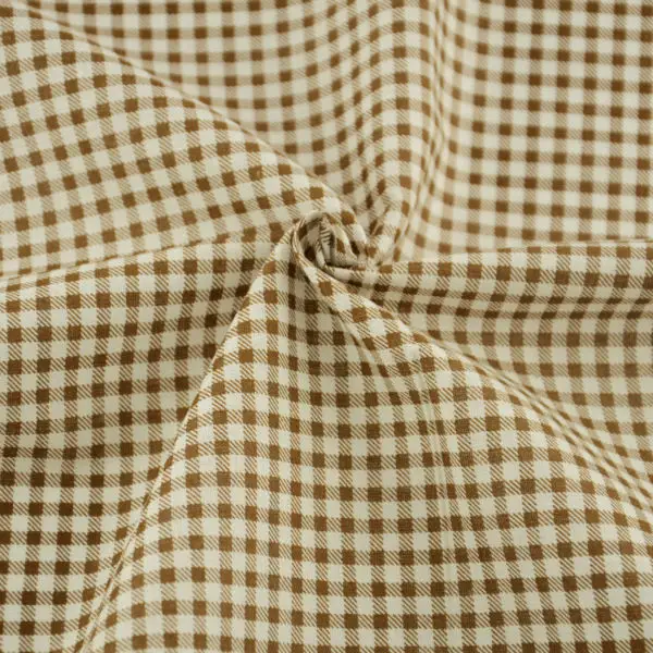 

Light Brown and White Check Design 100% Cotton Fabric Patchwork Clothing Doll Scrapbooking Home Textile Decoration Sewing Cloth