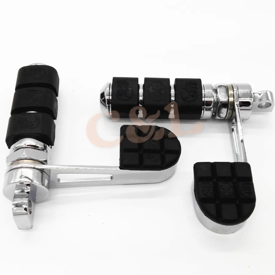 New Anti Vibe Vibration Chrome Stirrup Heel Foot Rest Pegs For Harley Softail Foot Rests