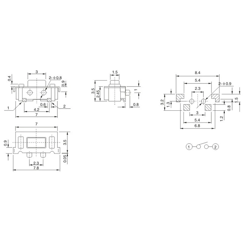 50 шт. SMT 3X6X3,5 мм тактильная Такт Кнопка Микропереключатель Мгновенный