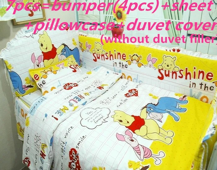 

Discount! 6/7pcs 100% Cotton Baby Bedclothes Set, Baby Cot bedding Set, Quilt Cover Baby Sheet ,120*60/120*70cm