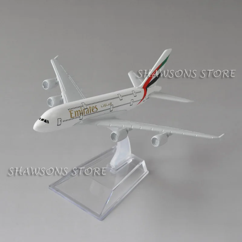 Литая металлическая 1:520 игрушка в виде самолета Airbus A380 Emirates Airliner 15,5 см миниатюрная копия