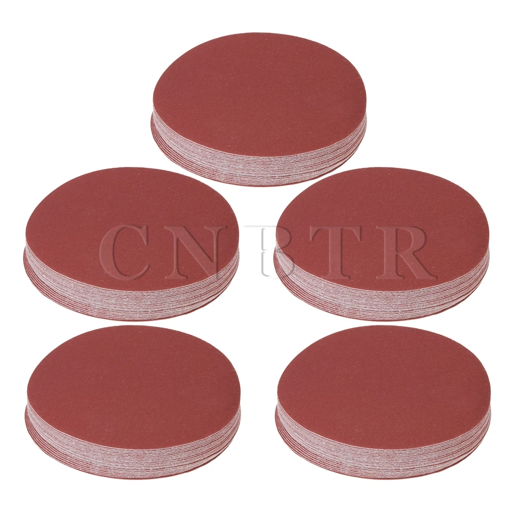 

CNBTR 240Grit 6-Inch Sanding Discs Hook Loop Sandpaper DIY Tool No Hole Pack of 100